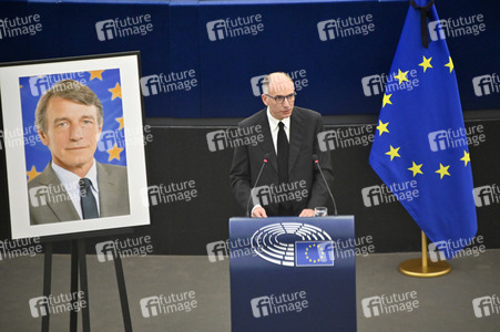 Gedenkfeier für David Sassoli im Europäischen Parlament in Straßburg