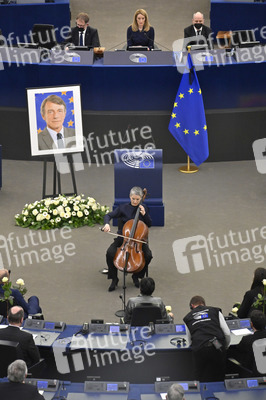 Gedenkfeier für David Sassoli im Europäischen Parlament in Straßburg