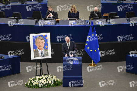 Gedenkfeier für David Sassoli im Europäischen Parlament in Straßburg