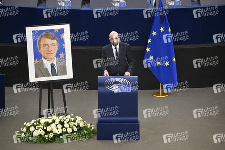 Gedenkfeier für David Sassoli im Europäischen Parlament in Straßburg