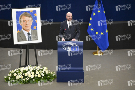 Gedenkfeier für David Sassoli im Europäischen Parlament in Straßburg