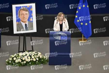 Gedenkfeier für David Sassoli im Europäischen Parlament in Straßburg