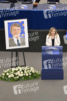 Gedenkfeier für David Sassoli im Europäischen Parlament in Straßburg
