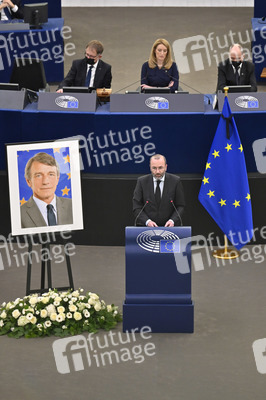 Gedenkfeier für David Sassoli im Europäischen Parlament in Straßburg