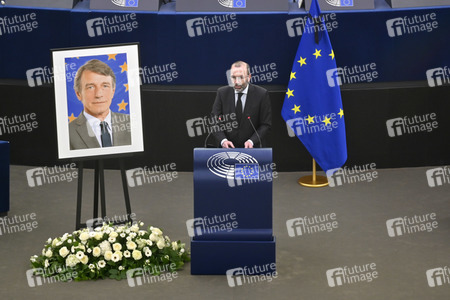 Gedenkfeier für David Sassoli im Europäischen Parlament in Straßburg