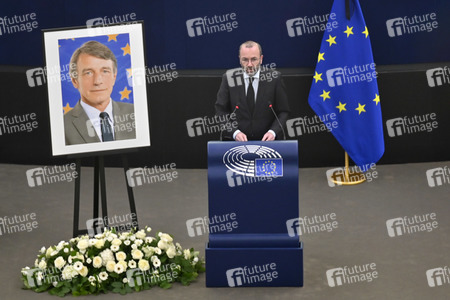 Gedenkfeier für David Sassoli im Europäischen Parlament in Straßburg