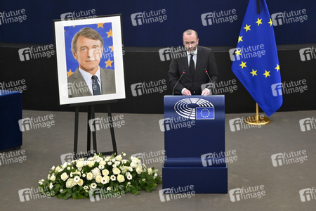 Gedenkfeier für David Sassoli im Europäischen Parlament in Straßburg