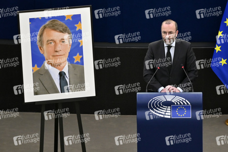 Gedenkfeier für David Sassoli im Europäischen Parlament in Straßburg