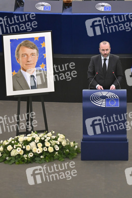 Gedenkfeier für David Sassoli im Europäischen Parlament in Straßburg