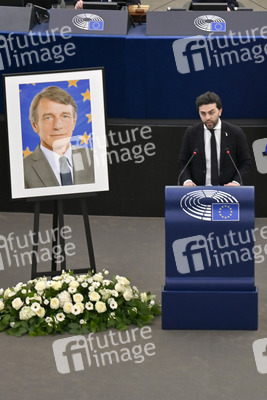 Gedenkfeier für David Sassoli im Europäischen Parlament in Straßburg