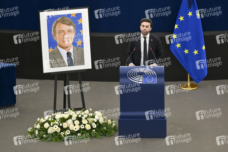 Gedenkfeier für David Sassoli im Europäischen Parlament in Straßburg