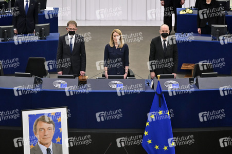 Gedenkfeier für David Sassoli im Europäischen Parlament in Straßburg