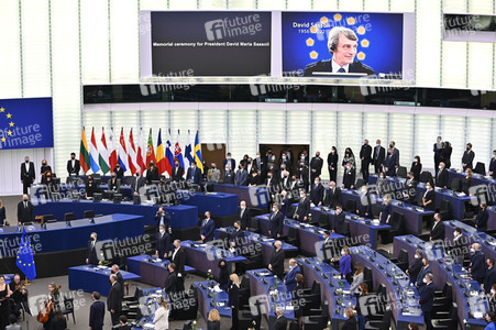 Gedenkfeier für David Sassoli im Europäischen Parlament in Straßburg
