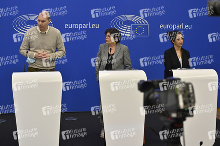 Pressekonferenz der Grünen im Europäischen Parlament in Straßburg
