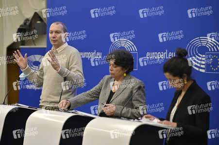 Pressekonferenz der Grünen im Europäischen Parlament in Straßburg