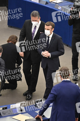 Rede von Emmanuel Macron vor dem EU-Parlament in Straßburg