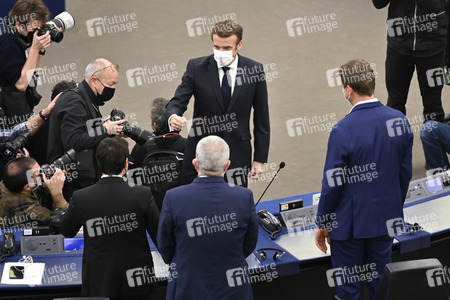 Rede von Emmanuel Macron vor dem EU-Parlament in Straßburg