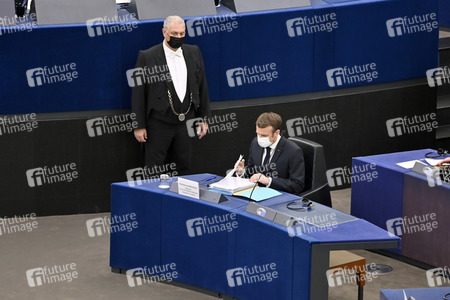 Rede von Emmanuel Macron vor dem EU-Parlament in Straßburg