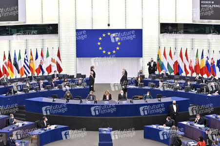 Rede von Emmanuel Macron vor dem EU-Parlament in Straßburg