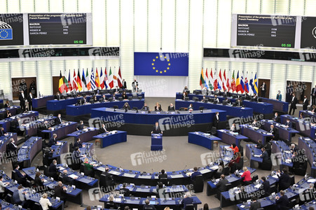 Rede von Emmanuel Macron vor dem EU-Parlament in Straßburg