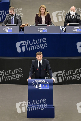 Rede von Emmanuel Macron vor dem EU-Parlament in Straßburg