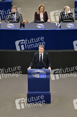 Rede von Emmanuel Macron vor dem EU-Parlament in Straßburg