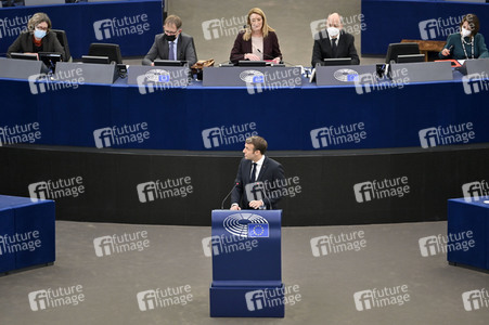 Rede von Emmanuel Macron vor dem EU-Parlament in Straßburg