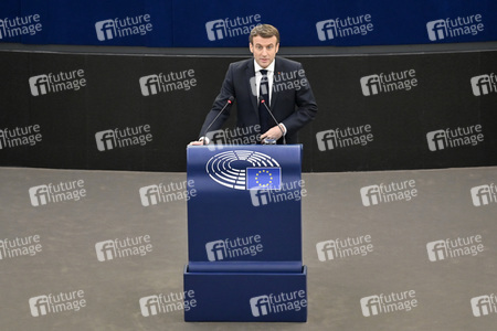 Rede von Emmanuel Macron vor dem EU-Parlament in Straßburg
