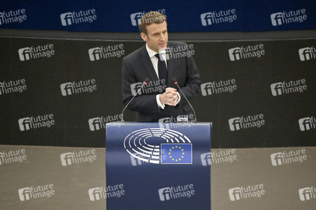 Rede von Emmanuel Macron vor dem EU-Parlament in Straßburg