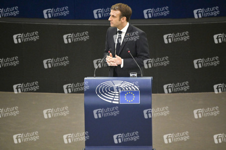 Rede von Emmanuel Macron vor dem EU-Parlament in Straßburg