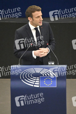 Rede von Emmanuel Macron vor dem EU-Parlament in Straßburg