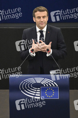 Rede von Emmanuel Macron vor dem EU-Parlament in Straßburg