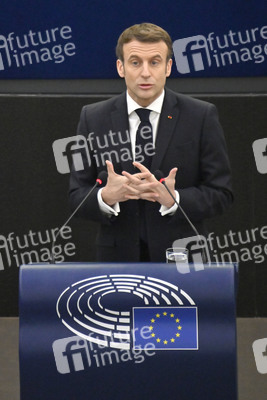 Rede von Emmanuel Macron vor dem EU-Parlament in Straßburg