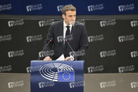 Rede von Emmanuel Macron vor dem EU-Parlament in Straßburg
