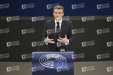 Rede von Emmanuel Macron vor dem EU-Parlament in Straßburg