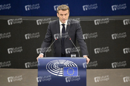 Rede von Emmanuel Macron vor dem EU-Parlament in Straßburg
