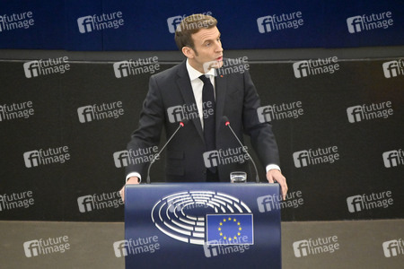 Rede von Emmanuel Macron vor dem EU-Parlament in Straßburg
