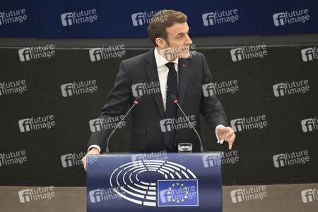 Rede von Emmanuel Macron vor dem EU-Parlament in Straßburg