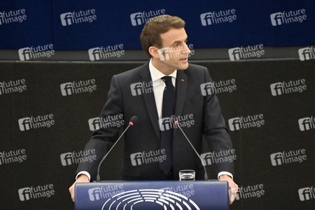 Rede von Emmanuel Macron vor dem EU-Parlament in Straßburg