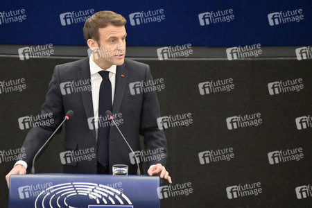 Rede von Emmanuel Macron vor dem EU-Parlament in Straßburg