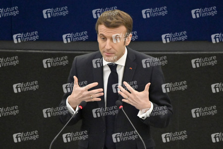 Rede von Emmanuel Macron vor dem EU-Parlament in Straßburg