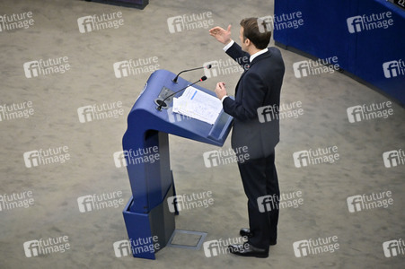Rede von Emmanuel Macron vor dem EU-Parlament in Straßburg