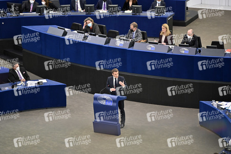 Rede von Emmanuel Macron vor dem EU-Parlament in Straßburg