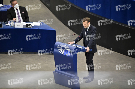 Rede von Emmanuel Macron vor dem EU-Parlament in Straßburg