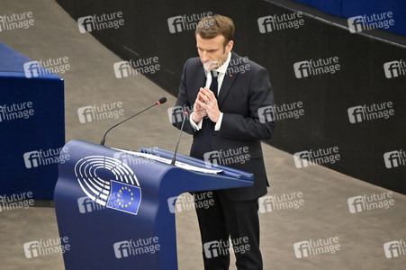 Rede von Emmanuel Macron vor dem EU-Parlament in Straßburg