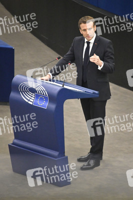 Rede von Emmanuel Macron vor dem EU-Parlament in Straßburg
