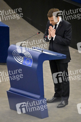 Rede von Emmanuel Macron vor dem EU-Parlament in Straßburg