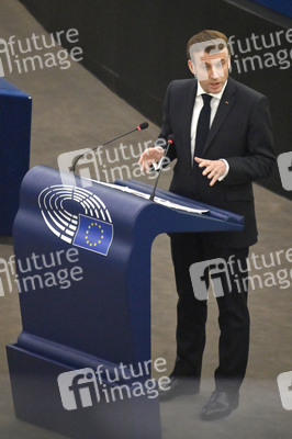 Rede von Emmanuel Macron vor dem EU-Parlament in Straßburg