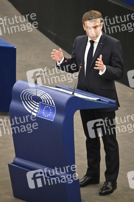 Rede von Emmanuel Macron vor dem EU-Parlament in Straßburg