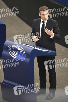 Rede von Emmanuel Macron vor dem EU-Parlament in Straßburg